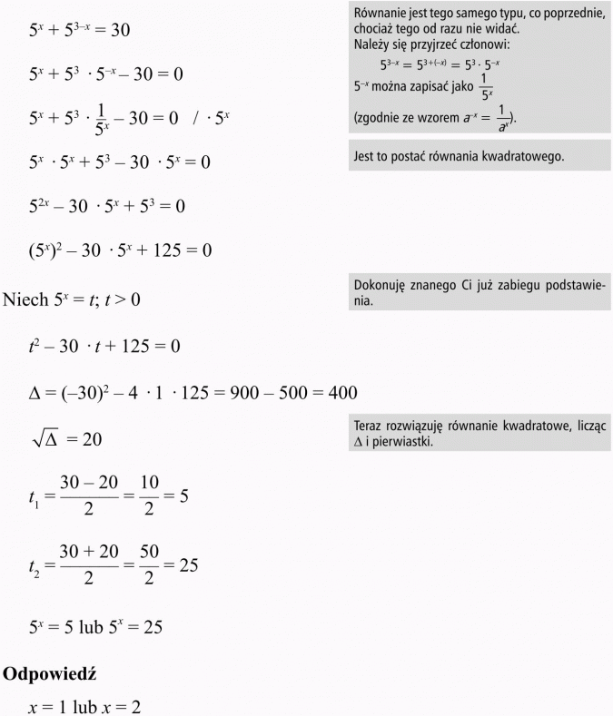 Dziedzina Równania Jest Zbiór R Wyznacz Zbiór Rozwiązań Tego Równania Równania wykładnicze